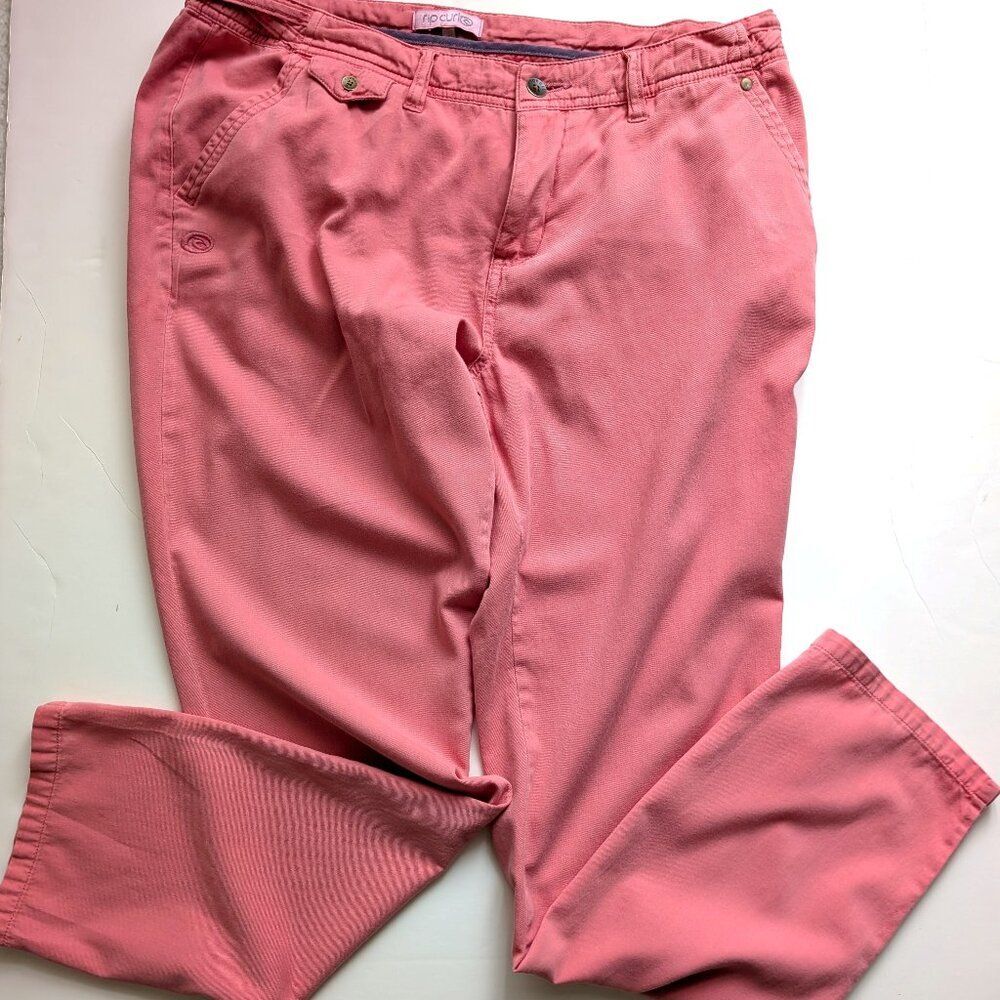 Rip Curl Europe Women’s Coral Pink Cotton Pants 🌊 Size 32 Vintage Surf Vibes